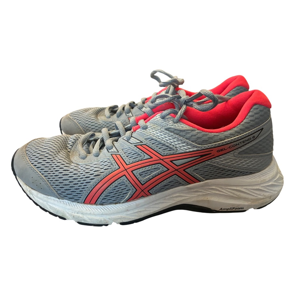 ASICS Gel-Contend 6 Running Shoes Women Size 7 Gray Pink Excellent Condition